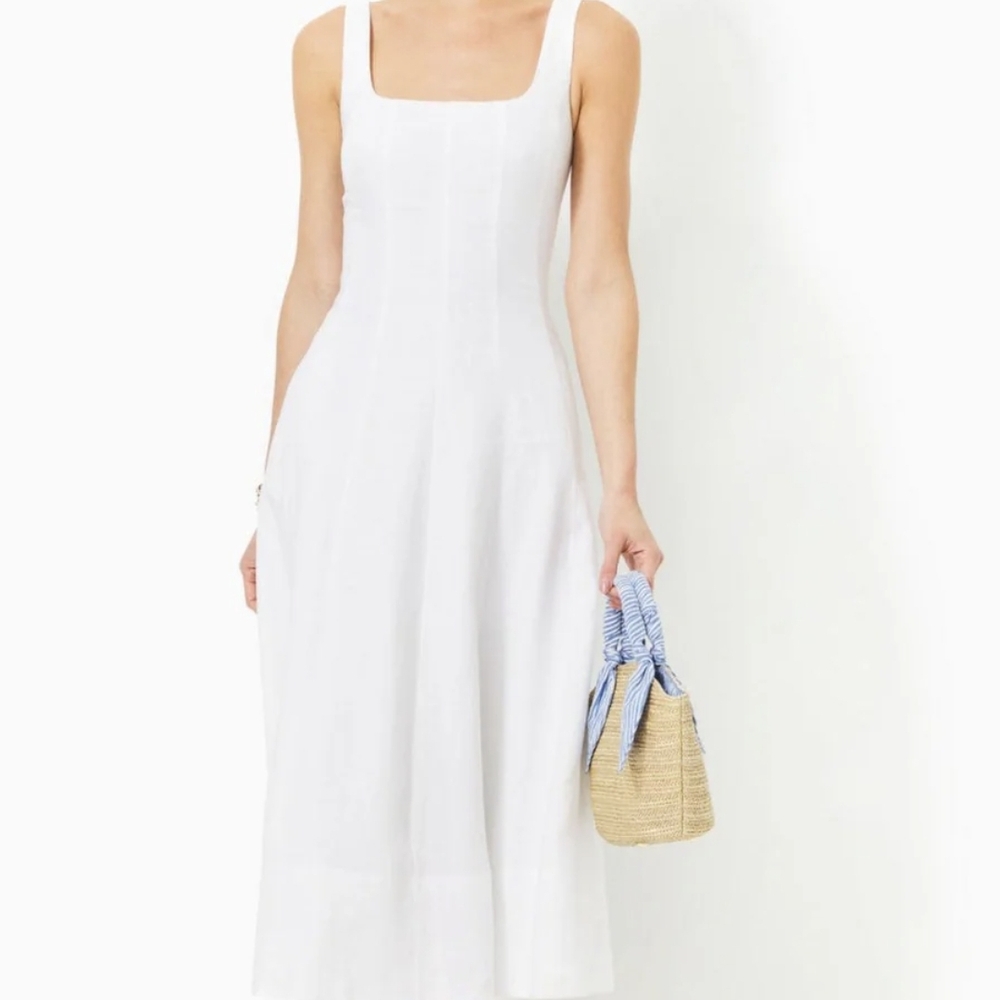 Lilly Pulitzer White Linen Midi Sundress